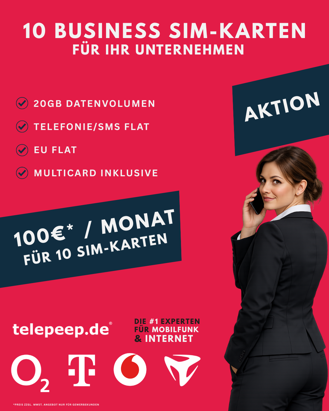 Business SIM Aktion mit 20 GB Datenvolumen