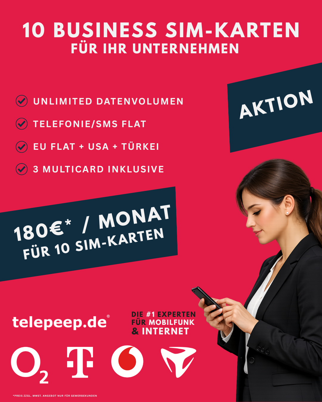 Business SIM Aktion mit Unlimited Datenvolumen